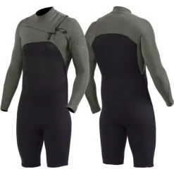 Shorty Néoprène Manches Longues Vissla High Seas II 2/2mm FZ 2023 - Kaki -Magasin D'Équipement De Sports Nautiques shorty neoprene manches longues vissla high seas ii 2 2mm fz 2023 kaki 4